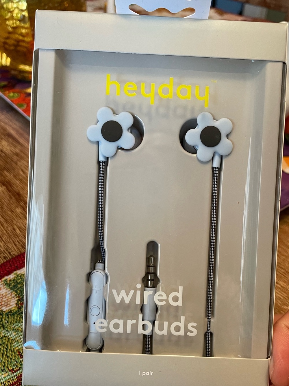 heyday Wired Flower Earbuds — Light Blue
